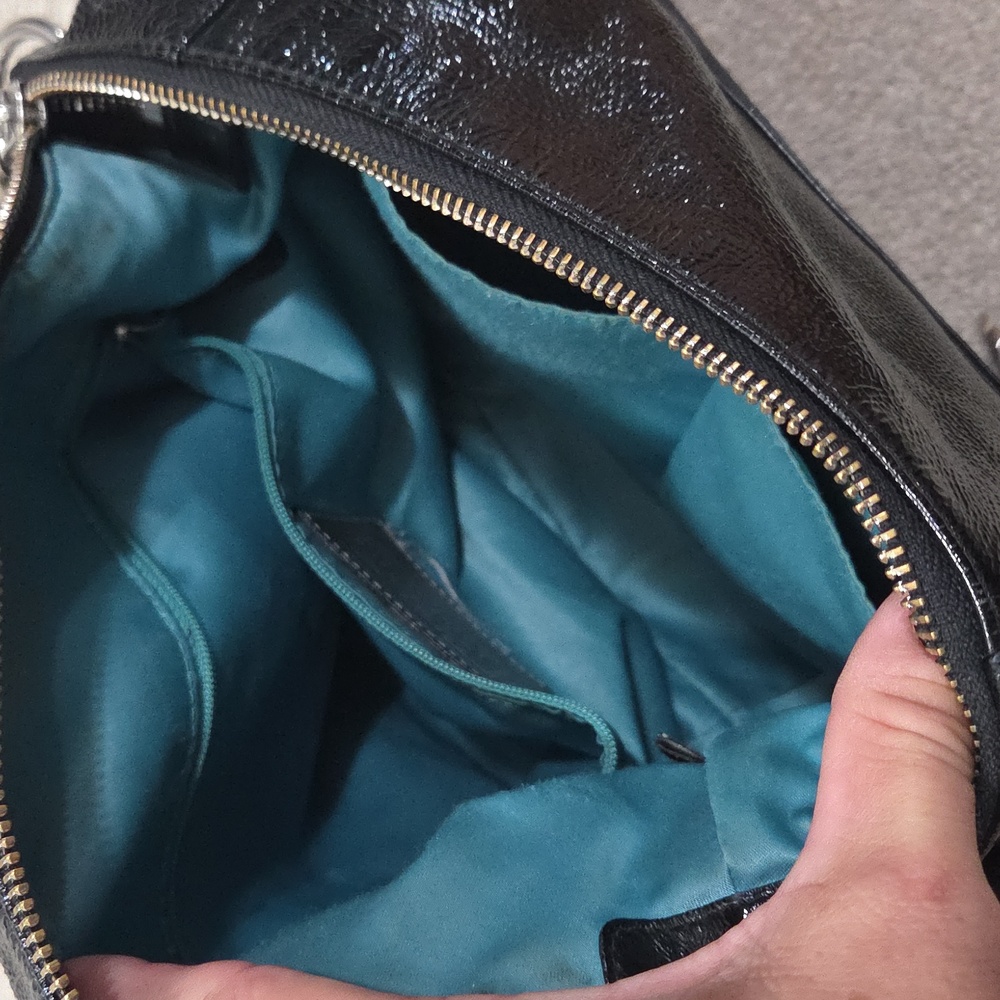 Coach Poppy Black Patent Leather Crossbody Purse - Picture 5 of 6